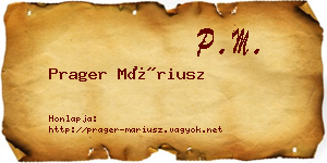 Prager Máriusz névjegykártya